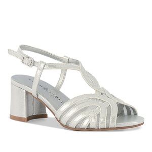 Silver strappy heels size 10